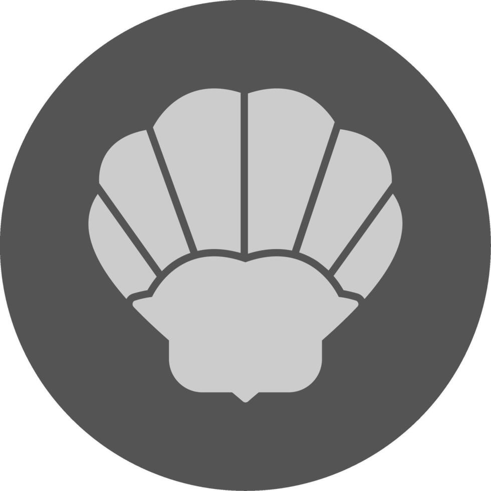 Seashell Solid Grey Circle minimal Icon vector