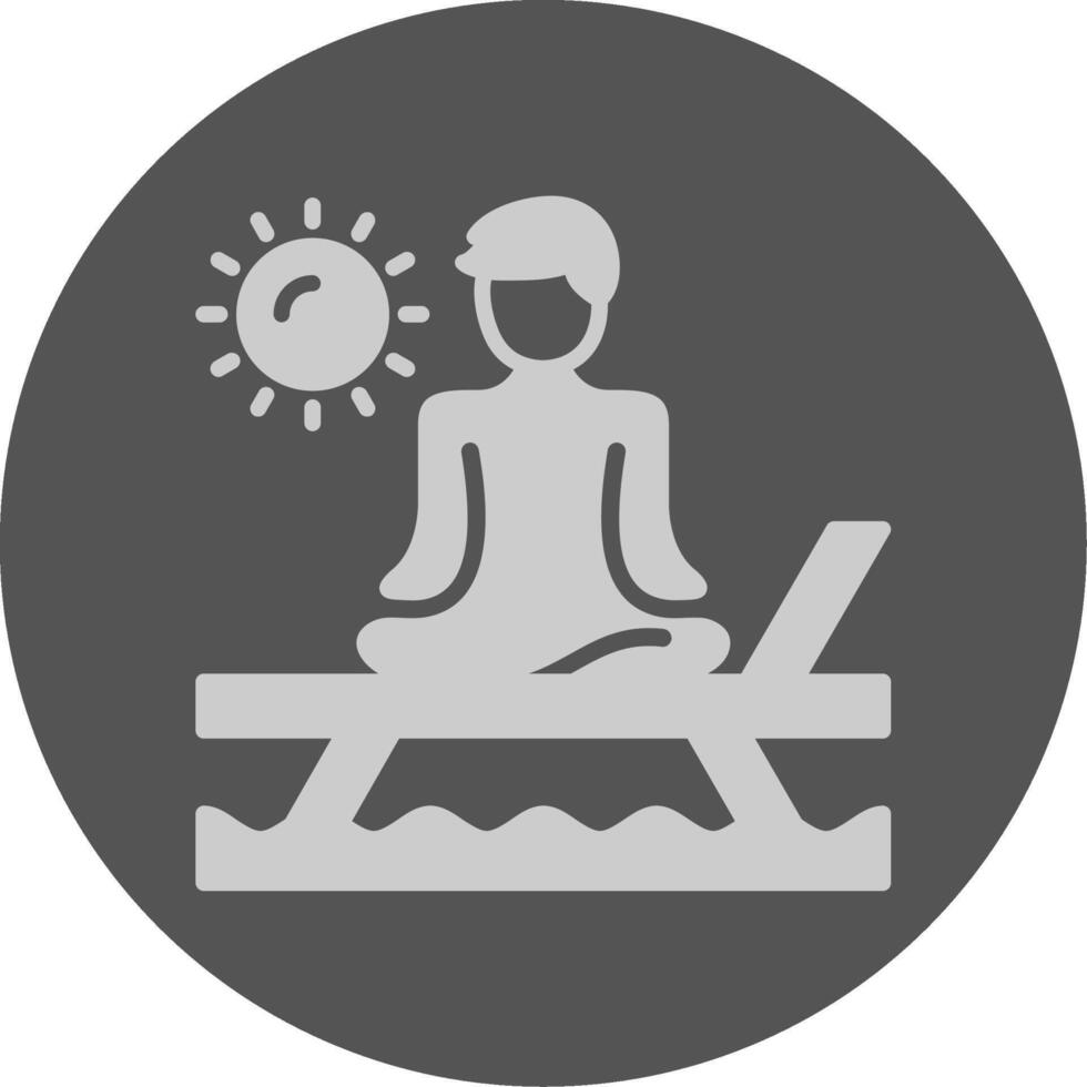 Beach yoga Solid Grey Circle Icon vector