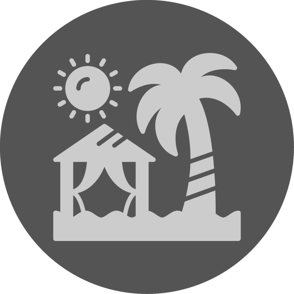 Beach camping Solid Grey Circle Icon vector