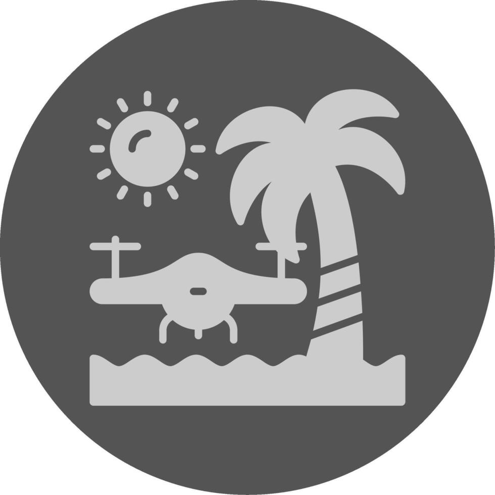 Beach drone photography Solid Grey Circle Icon vector