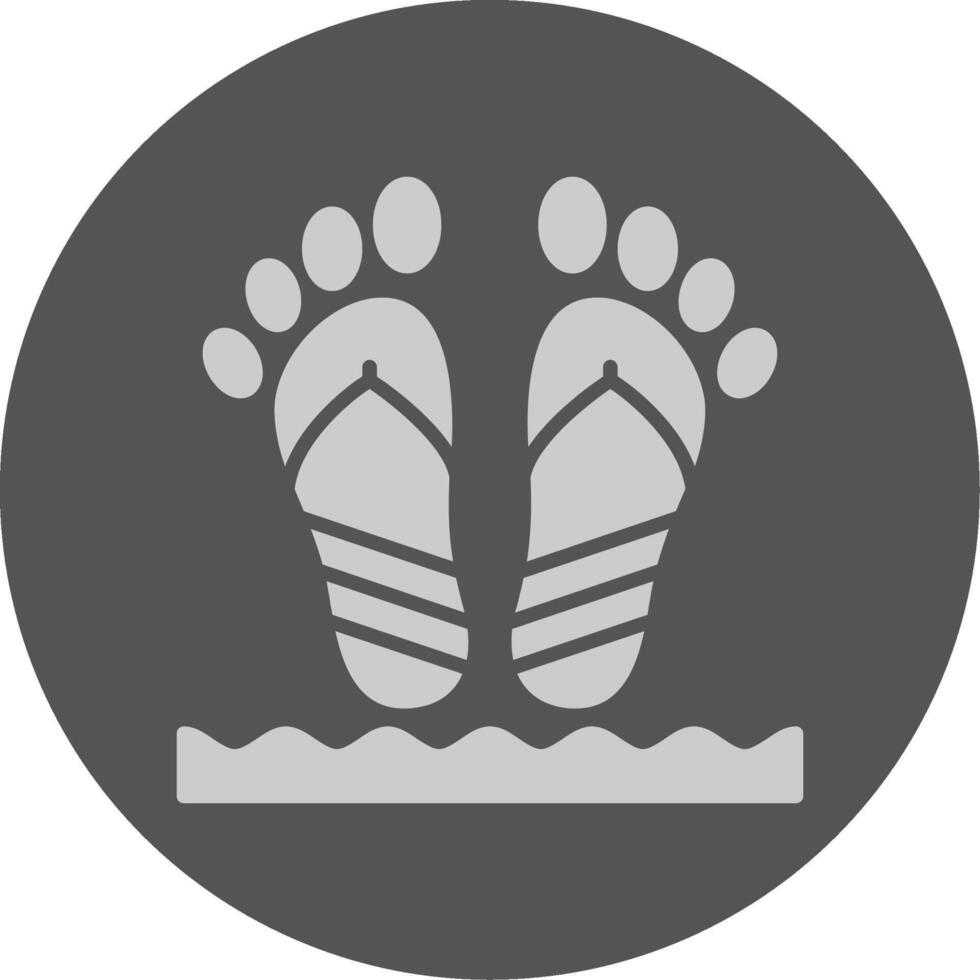 Beach walk Solid Grey Circle Icon vector