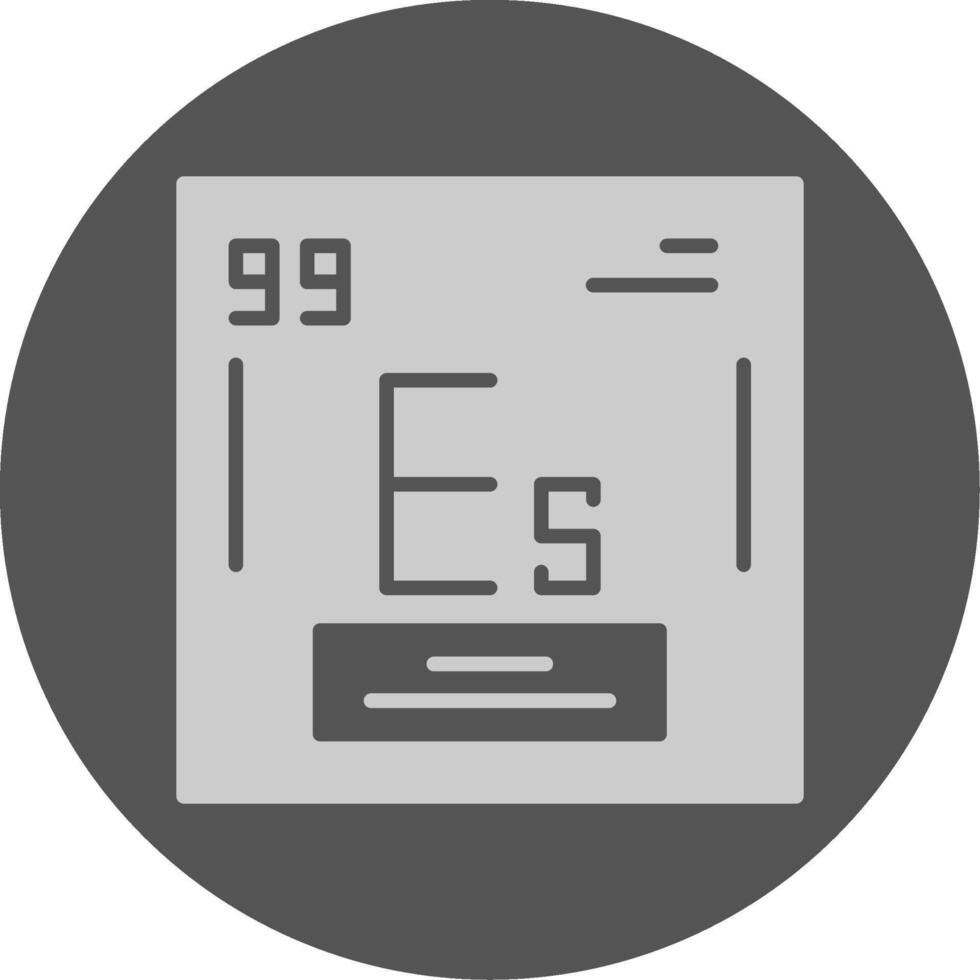 Einsteinium Chemical Solid Grey Circle Icon vector