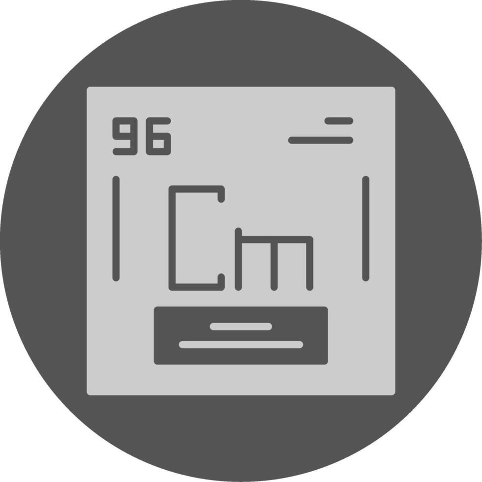 Curium Chemical Solid Grey Circle Icon vector
