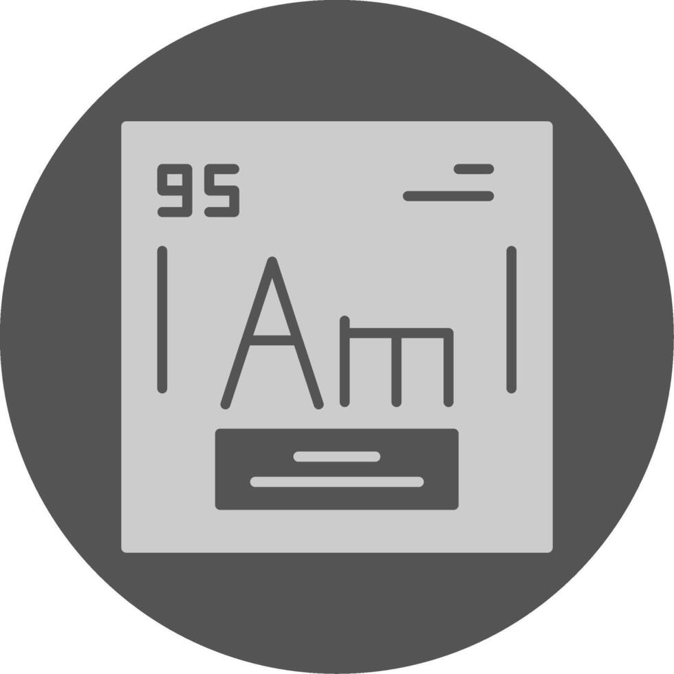 Americium Chemical Solid Grey Circle Icon vector