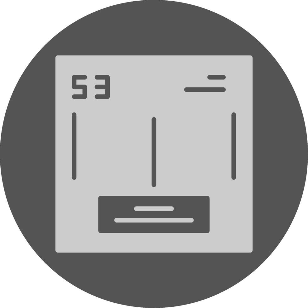 Lodine Chemical Solid Grey Circle Icon vector