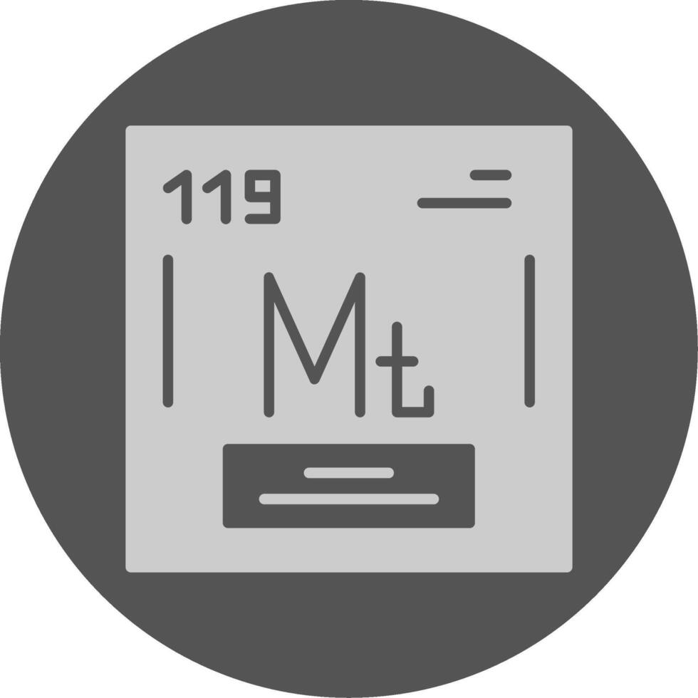 Meitnerium Chemical Solid Grey Circle Icon vector