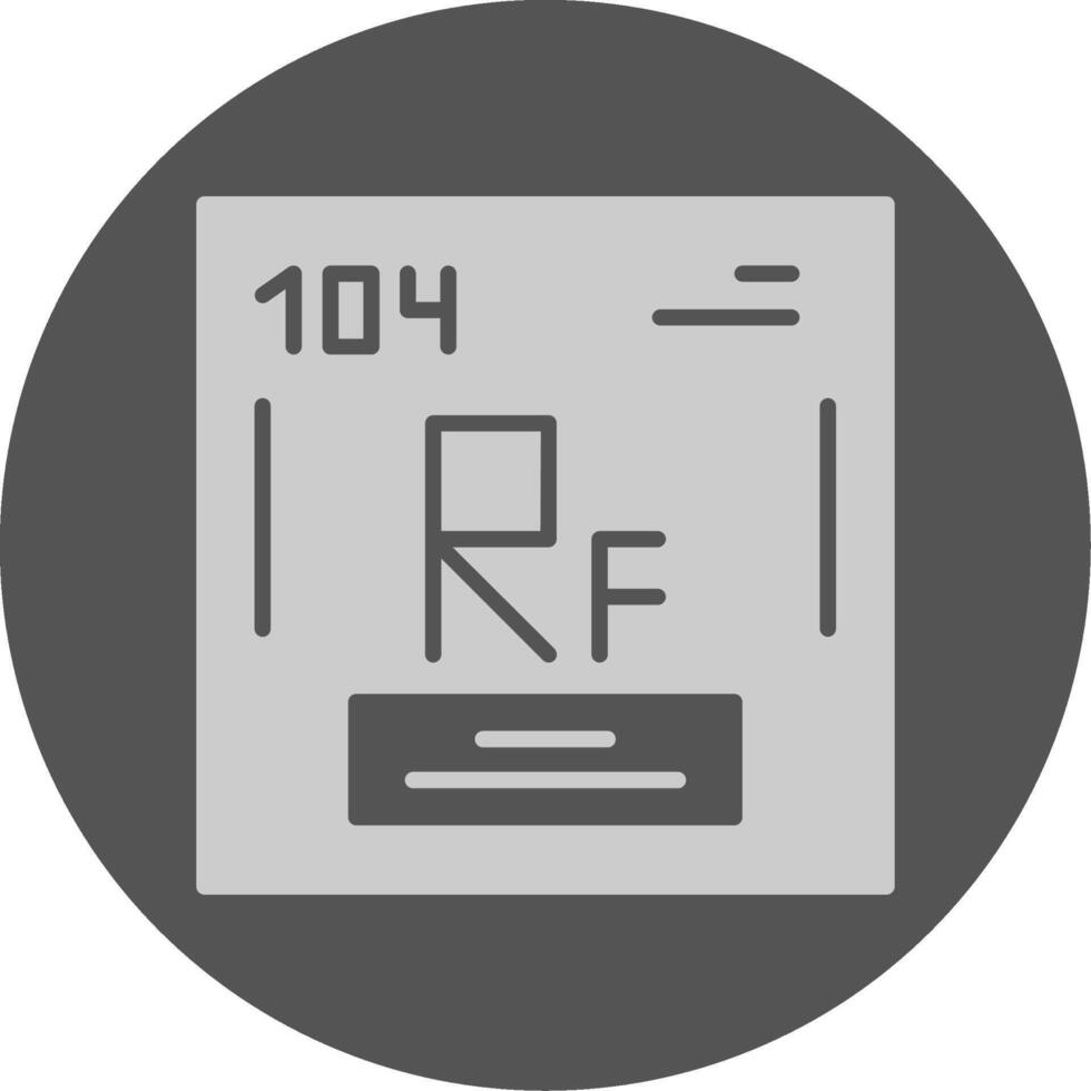 Rutherfordium Chemical Solid Grey Circle Icon vector