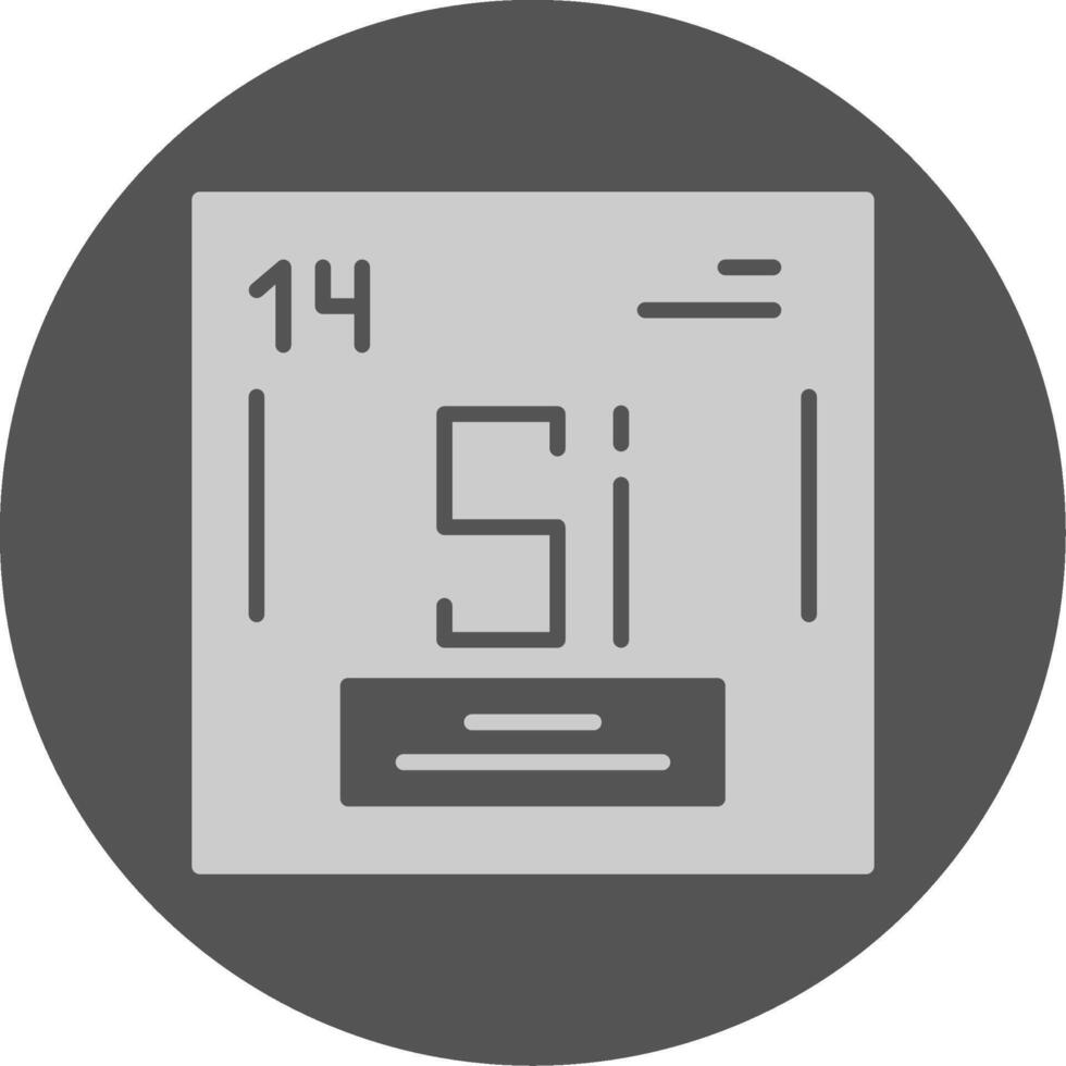 Silicon Chemical Solid Grey Circle Icon vector