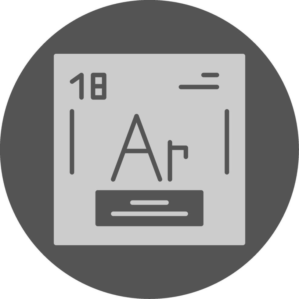 Argon Chemical Solid Grey Circle Icon vector