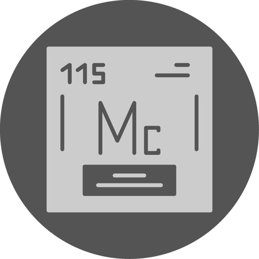 Moscovium Chemical Solid Grey Circle Icon vector