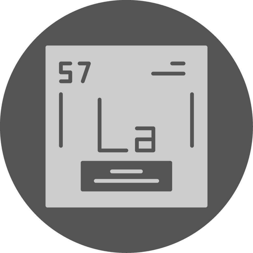 Lanthanum Chemical Solid Grey Circle Icon vector