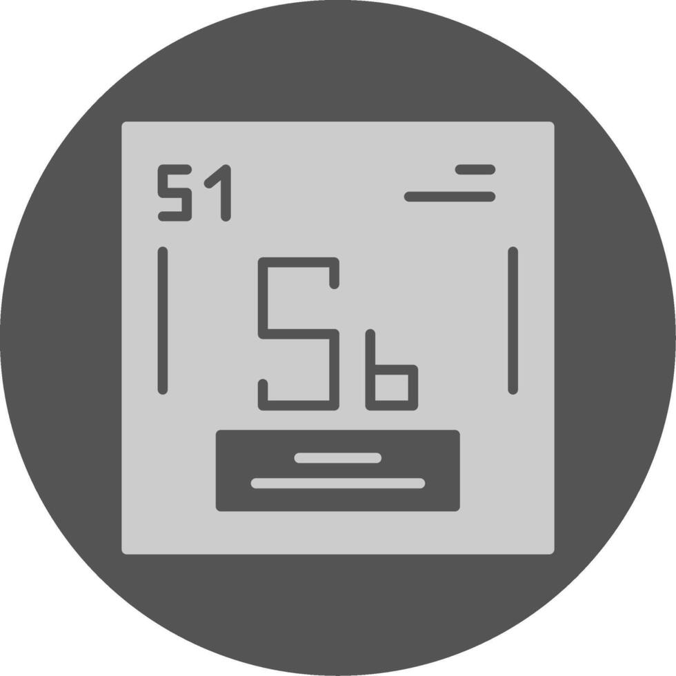 Antimony Chemical Solid Grey Circle Icon vector