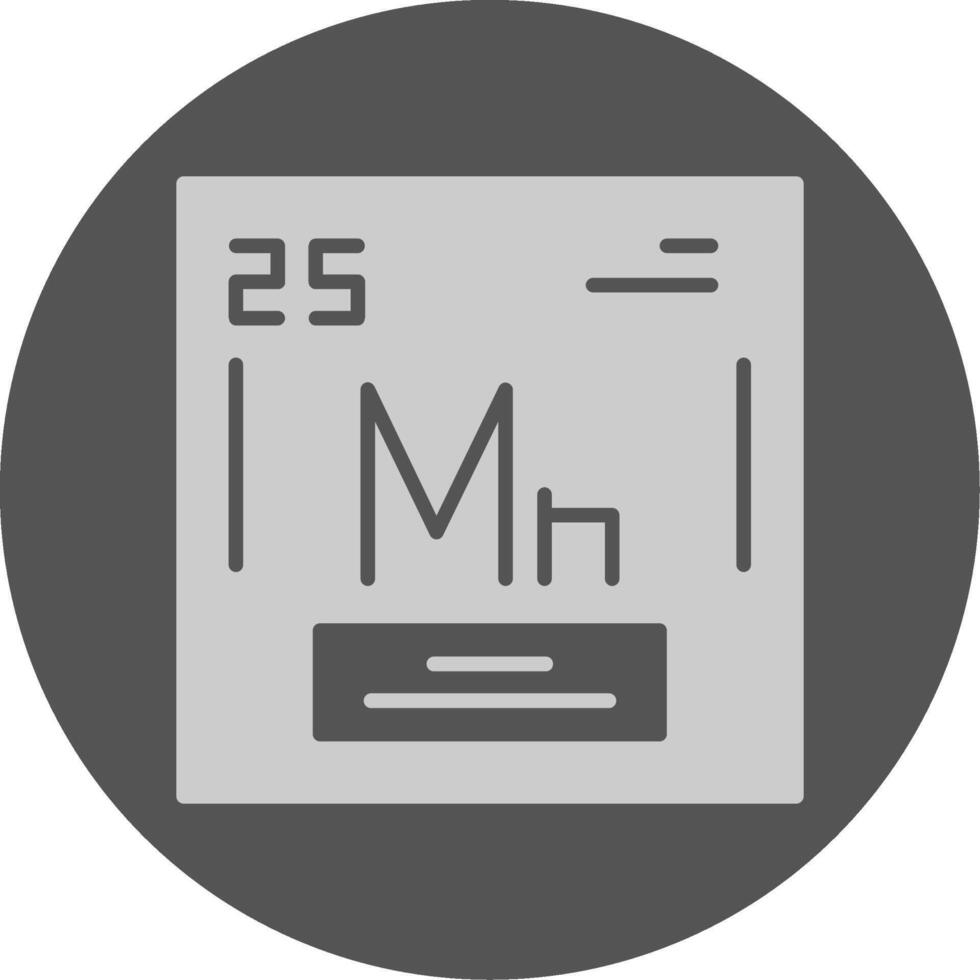 Manganese Chemical Solid Grey Circle Icon vector
