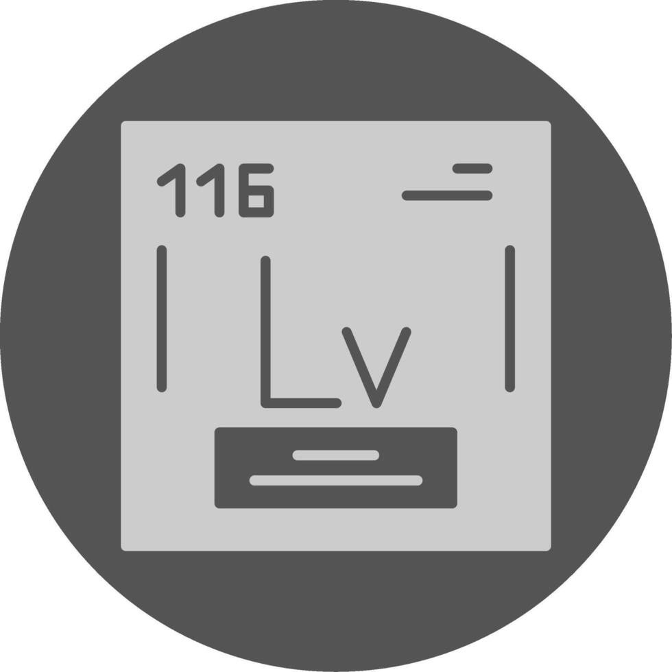 Livermorium Chemical Solid Grey Circle Icon vector