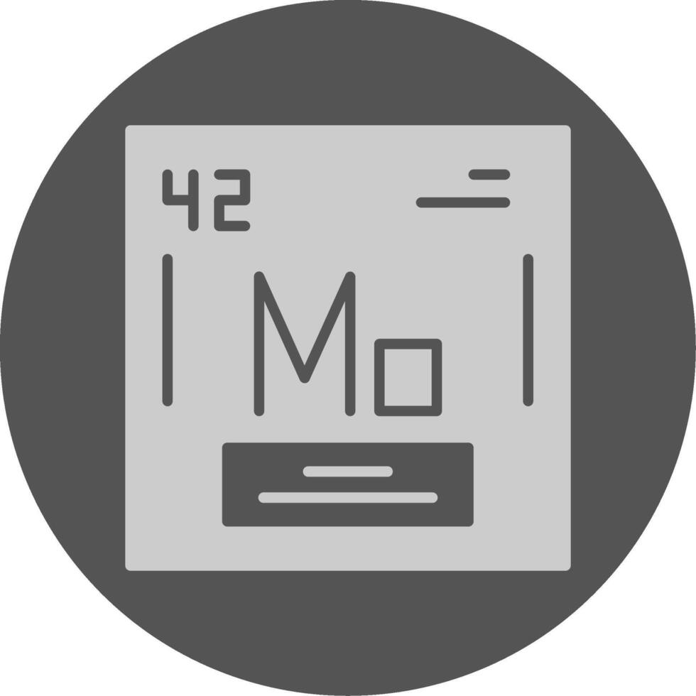 Molybdenum Chemical Solid Grey Circle Icon vector