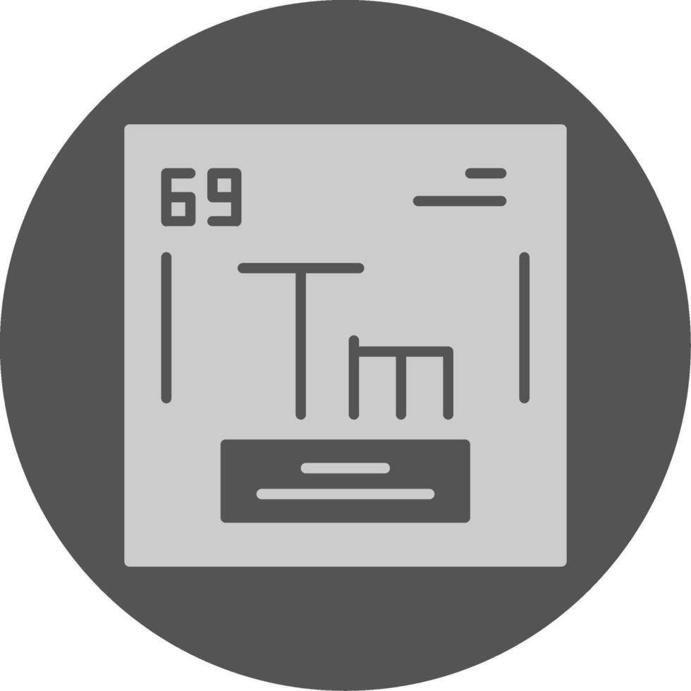 Thulium Chemical Solid Grey Circle Icon vector