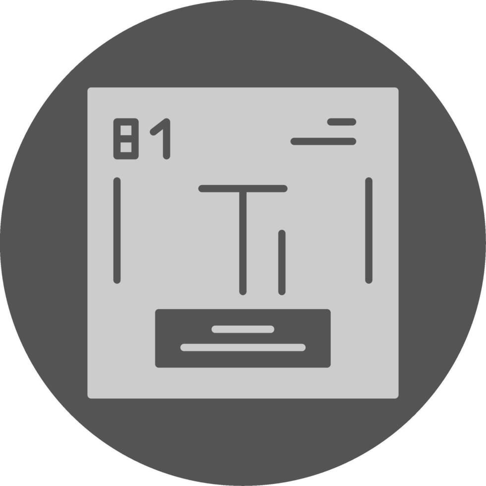 Thallium Chemical Solid Grey Circle Icon vector