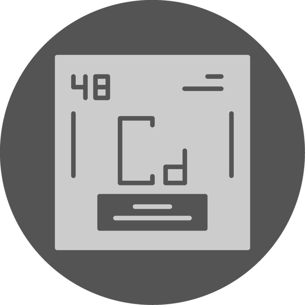 Cadmium Chemical Solid Grey Circle Icon vector