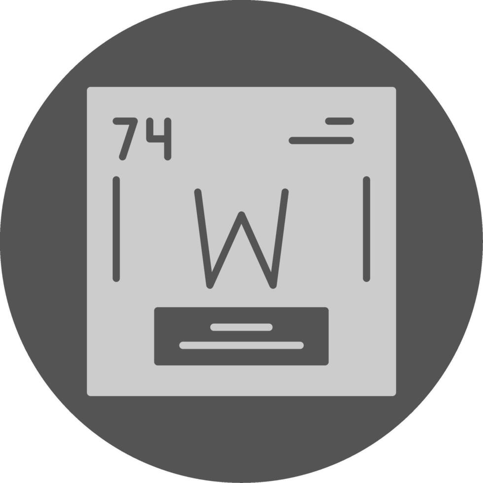 Tungsten Chemical Solid Grey Circle Icon vector