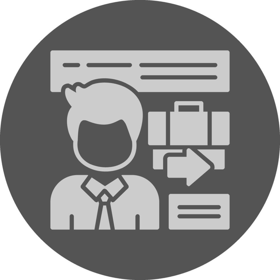 Exit Interview Solid Grey Circle Icon vector