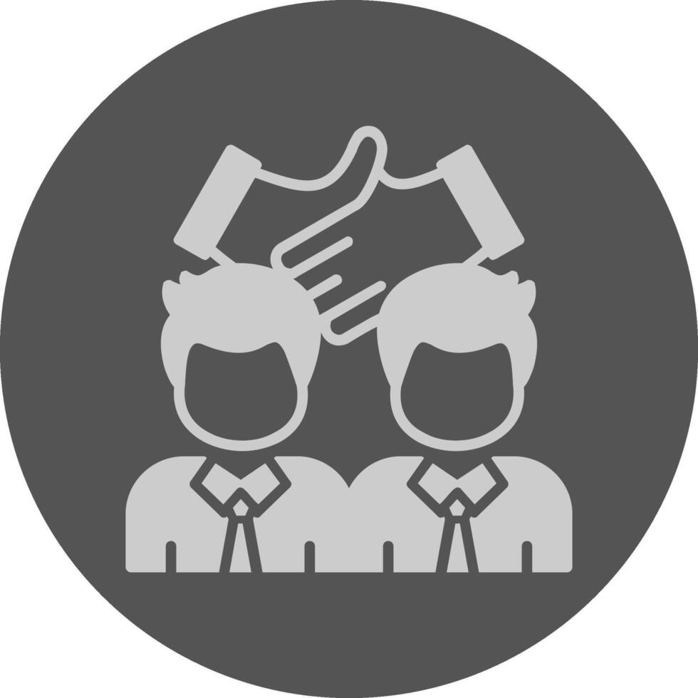 Handshake Solid Grey Circle Icon vector