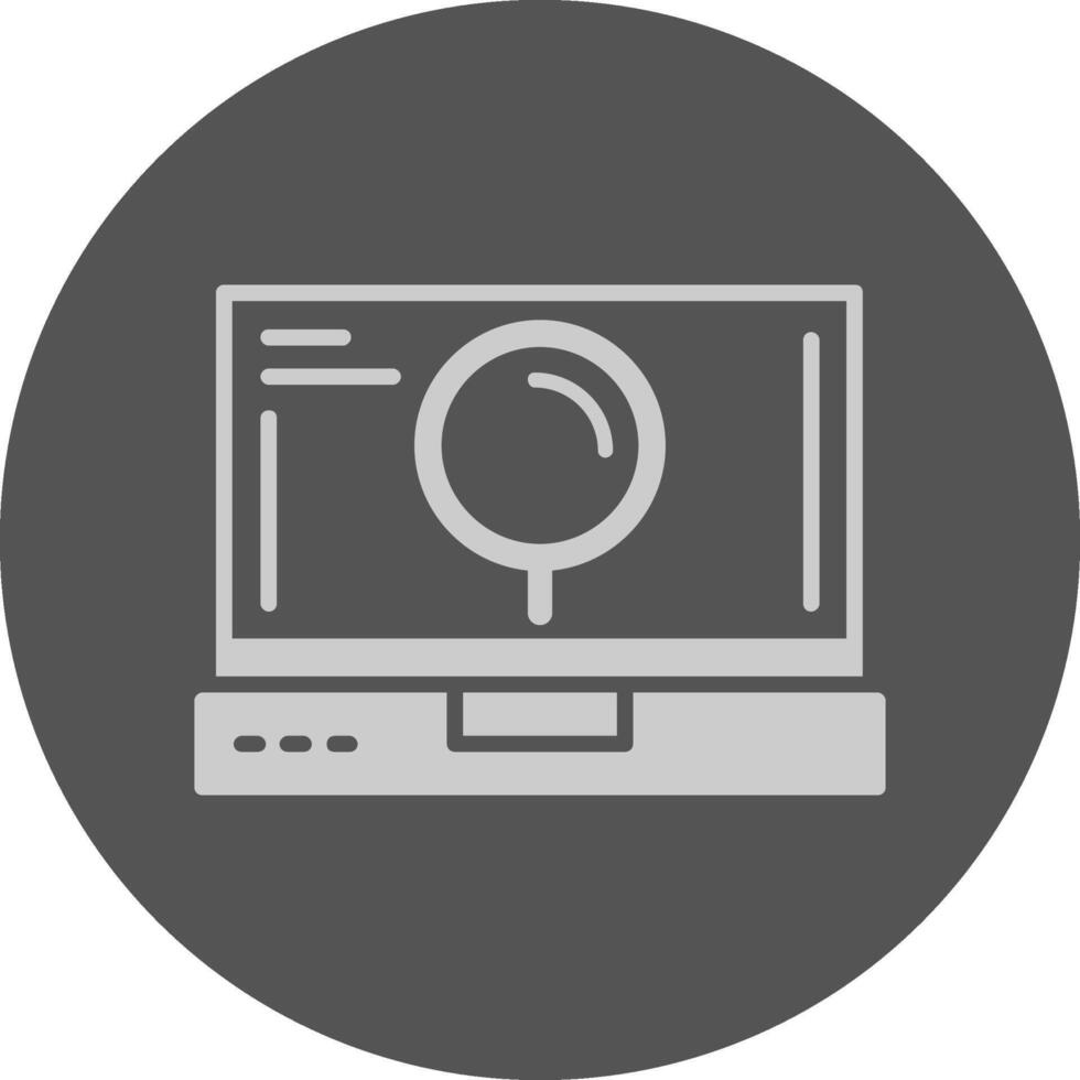Search Laptop Interface Solid Grey Circle Icon vector