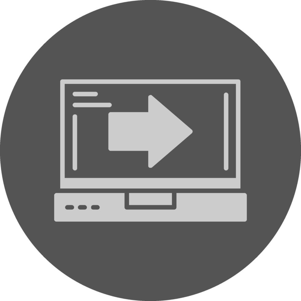 Arrow Laptop Interface Solid Grey Circle Icon vector