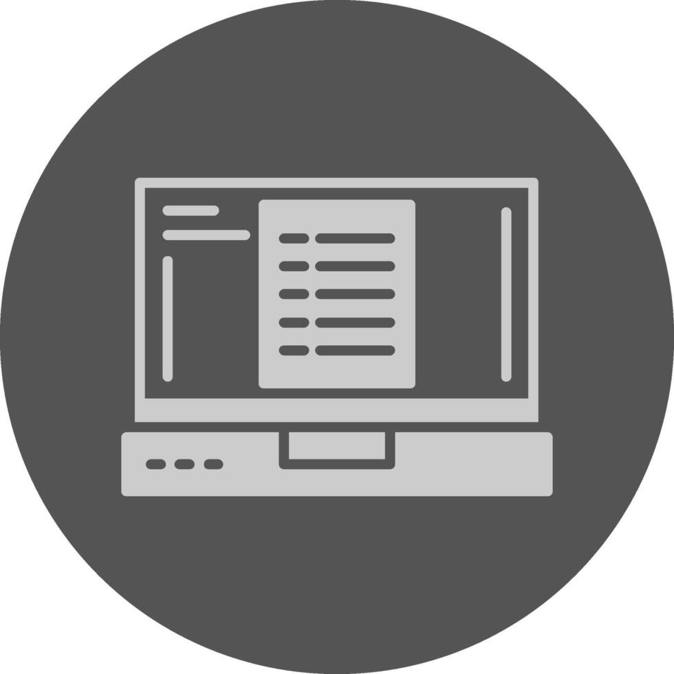 List Laptop Interface Solid Grey Circle Icon vector