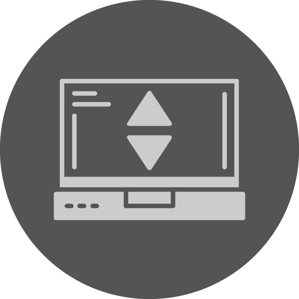 Sort Laptop Interface Solid Grey Circle Icon vector