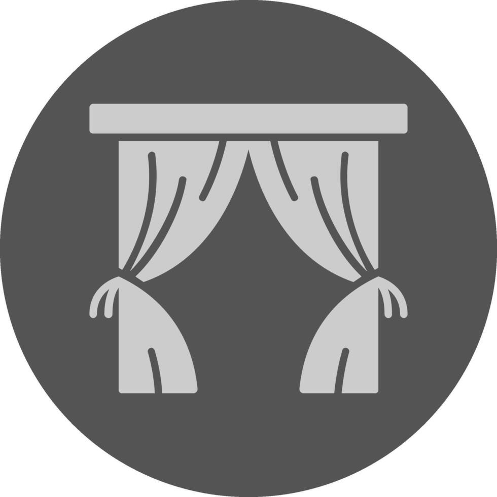 Curtains Solid Grey Circle Icon vector