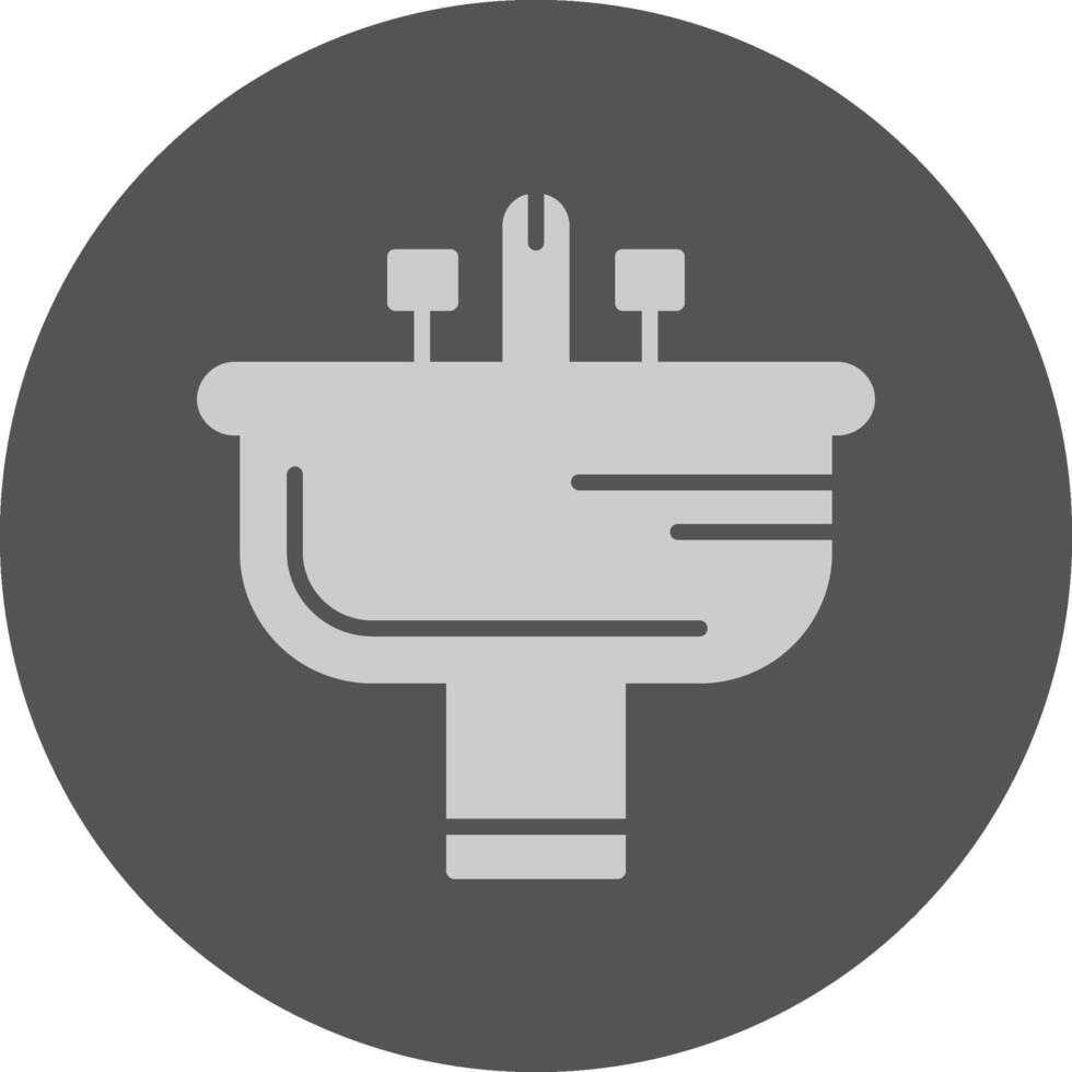 Bathroom sink Solid Grey Circle Icon vector