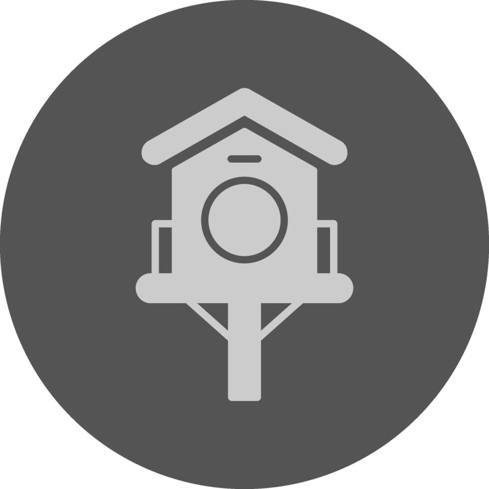 Birdhouse Solid Grey Circle Icon vector