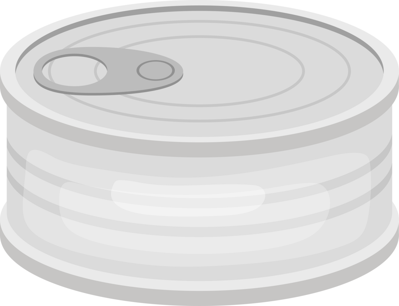 Sealed silver can with a pull tab, often used for preserving food products. png