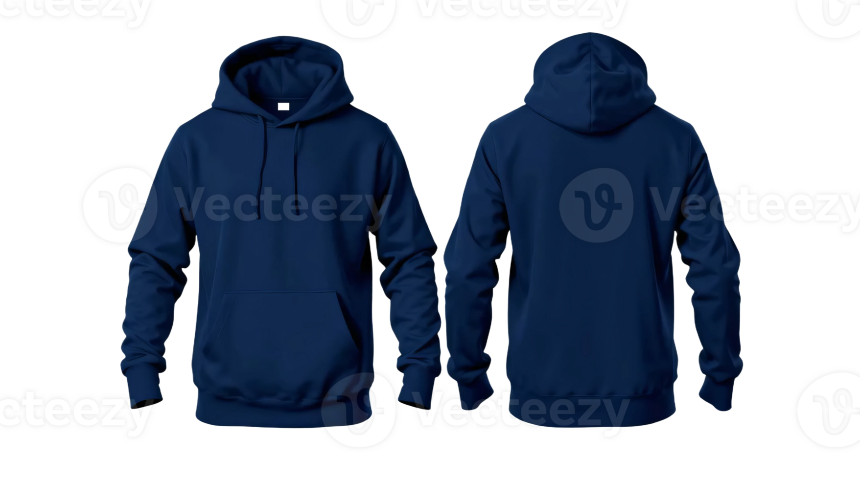 Two hoodies in navy blue with white text png
