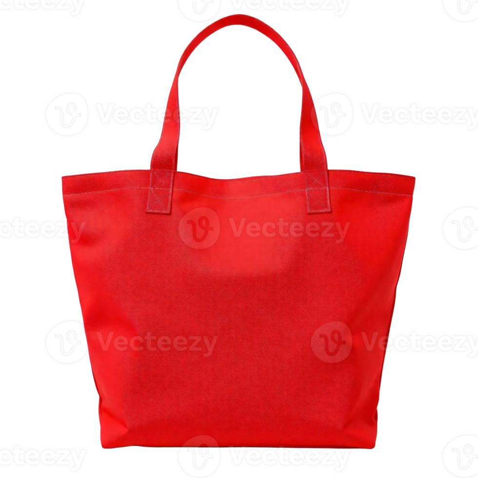 A red tote bag with a zipper closure png