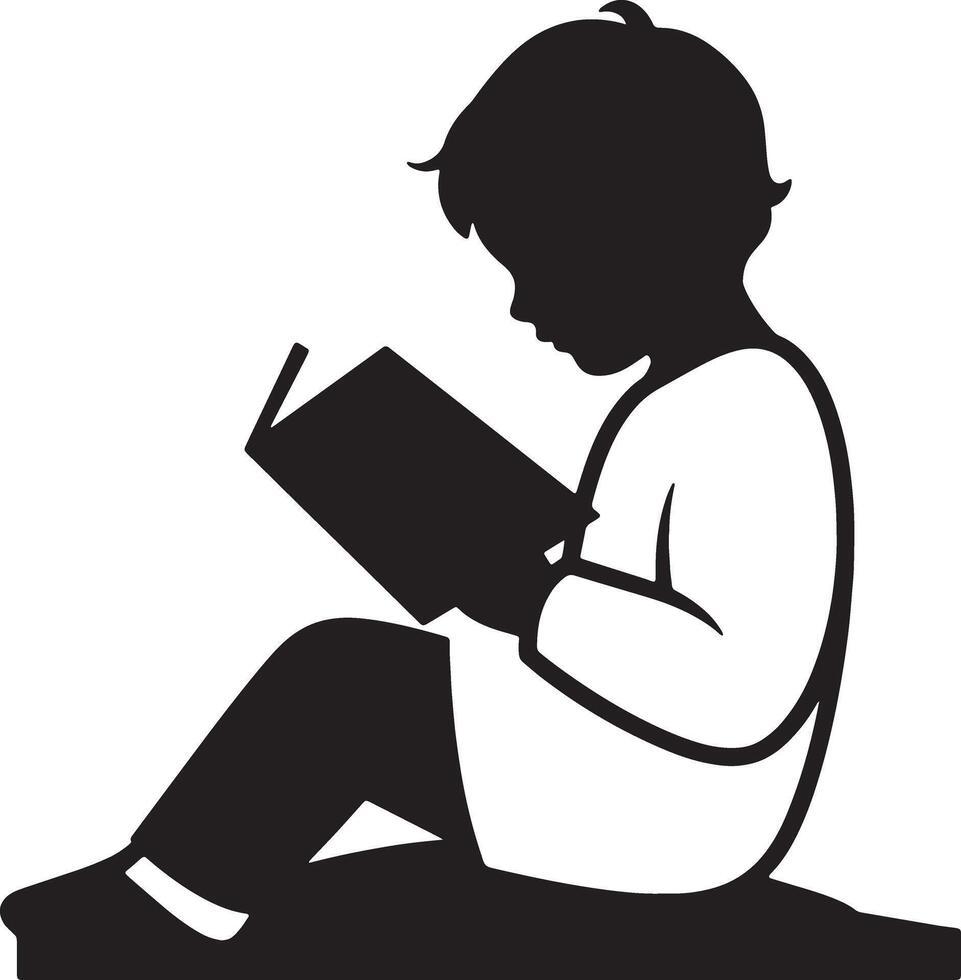 Serene Child Immersed in Captivating Book, Enjoying Peaceful Reading Moment at Home - Professional digital artwork with vibrant colors and detailed composition vector