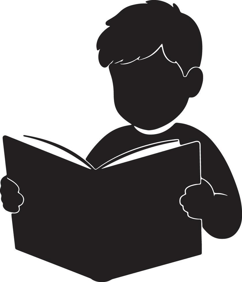 Serene Young Boy Immersed in Reading a Book, Enjoying a Peaceful Moment at Home - Professional digital artwork with vibrant colors and detailed composition vector
