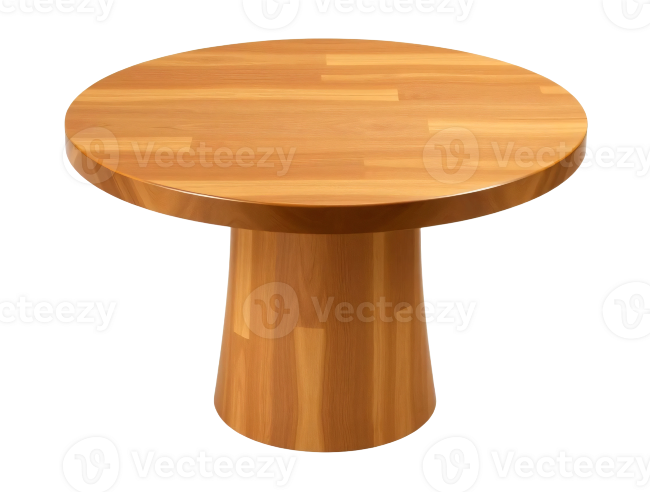 A wooden table with a round top png
