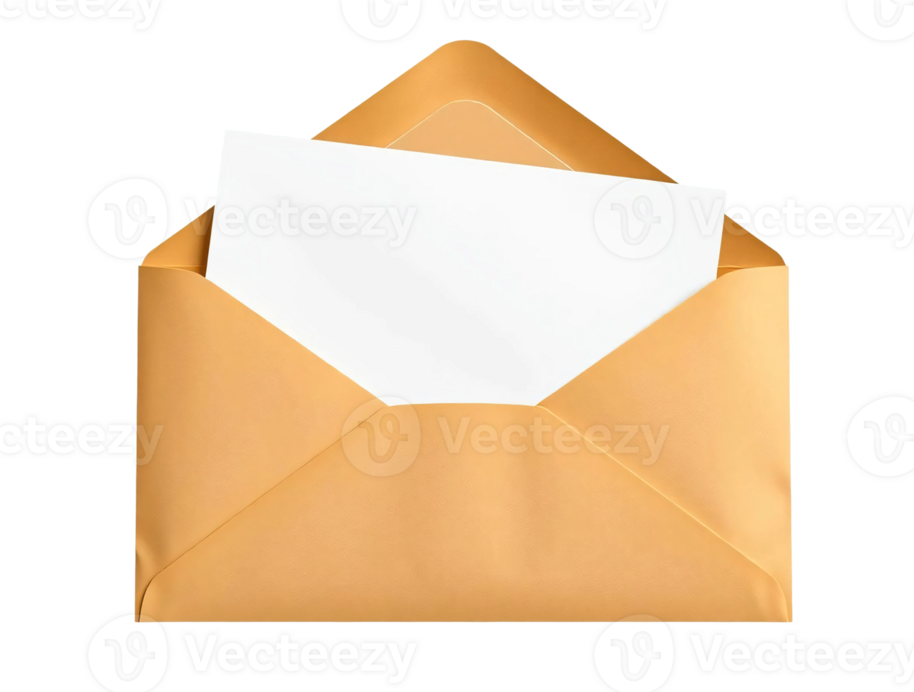 An open envelope with a white paper inside png
