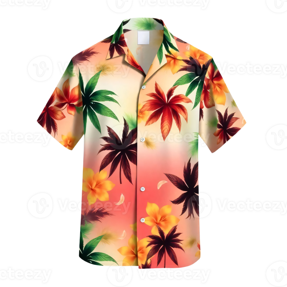 A hawaiian shirt with tropical leaves png