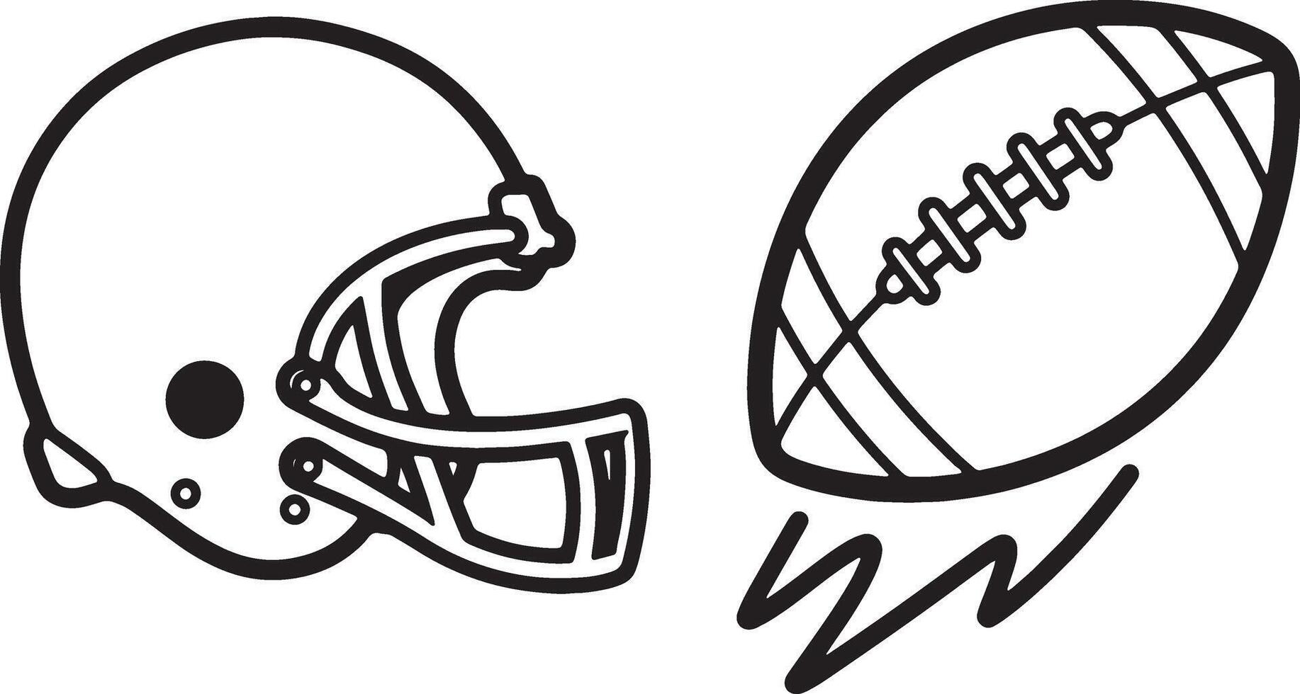 Dynamic American Football Helmet and Ball Graphic Action-Packed Game Day Design, Perfect for Team Spirit vector