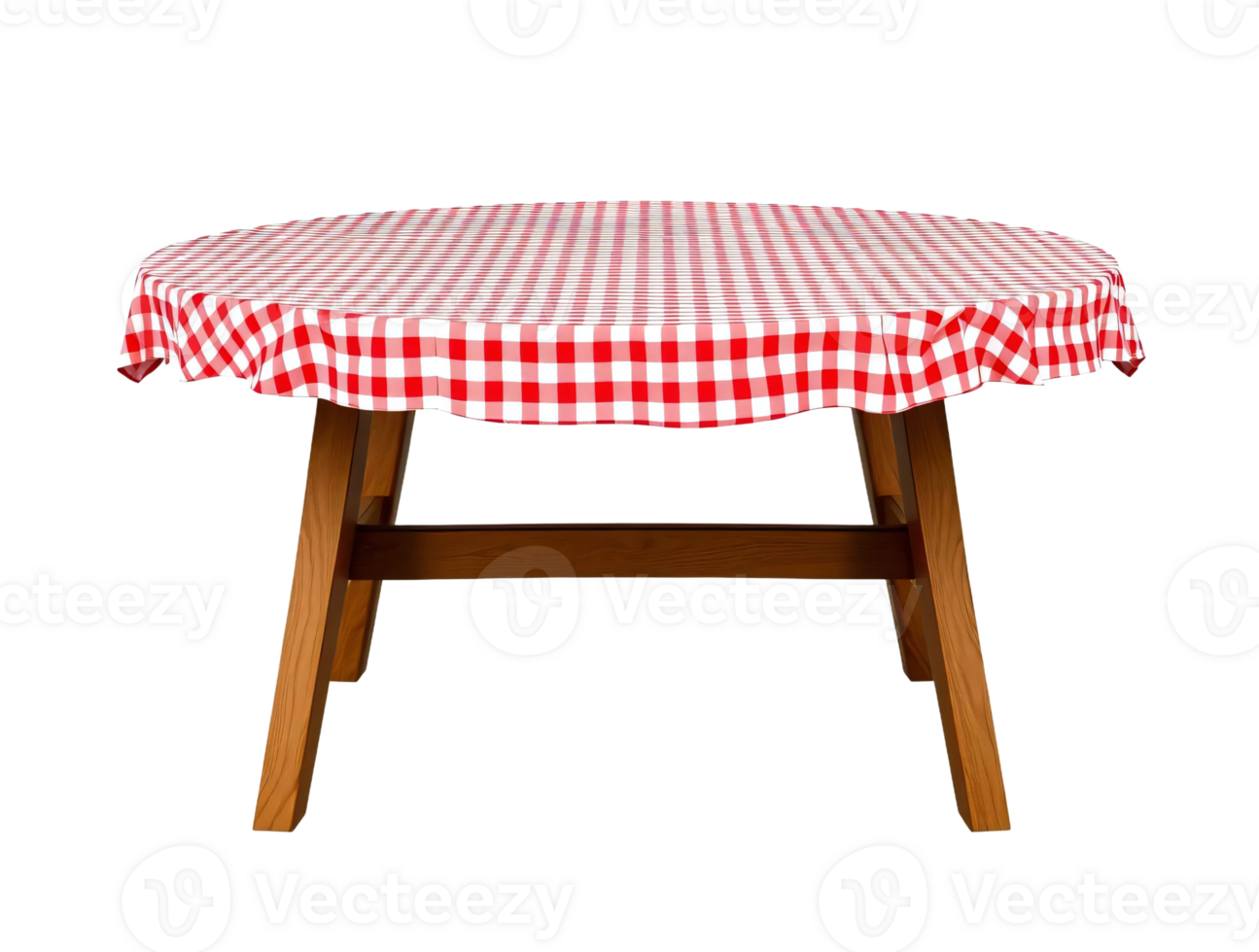 A red and white checkered table cloth png
