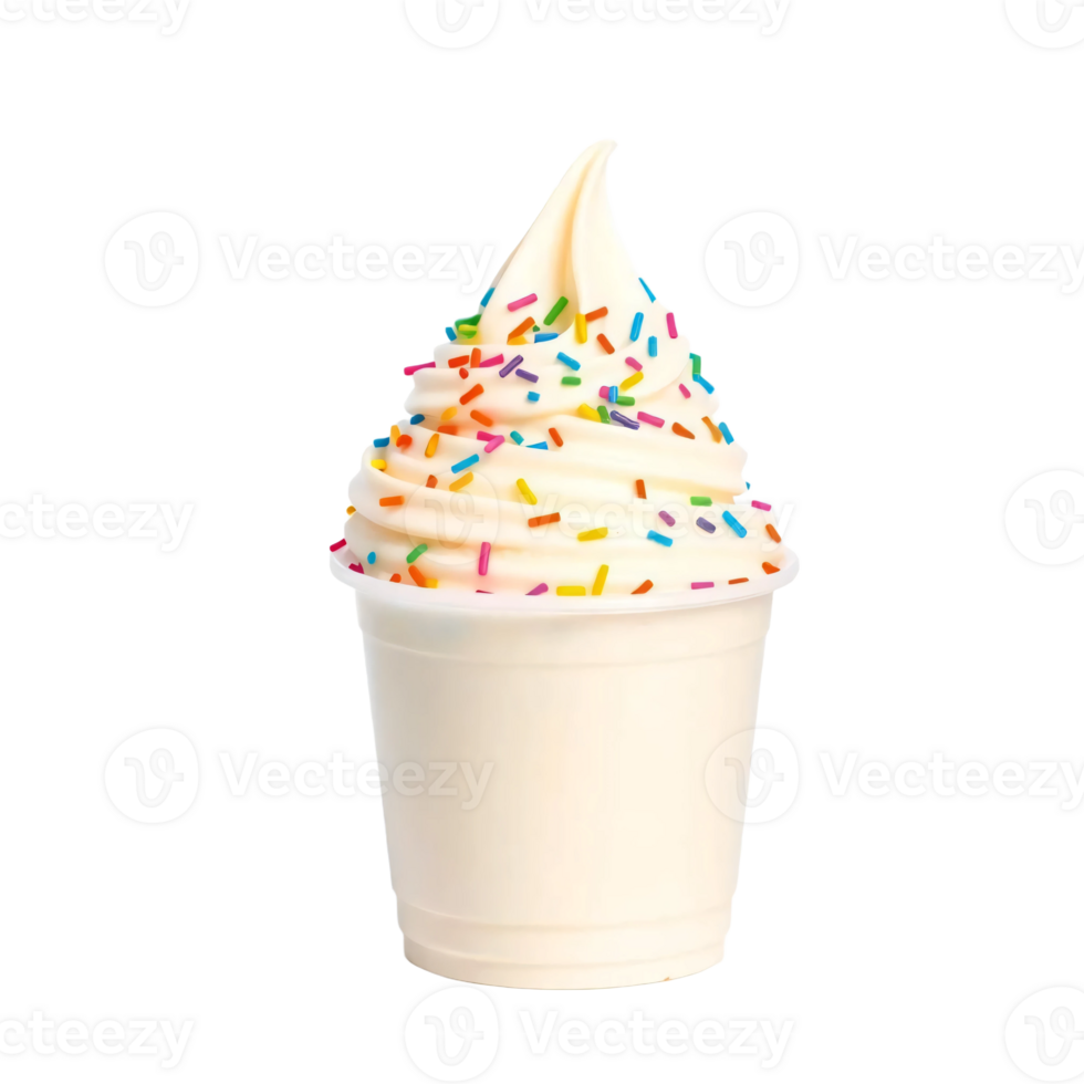 A cup of ice cream with sprinkles on top png