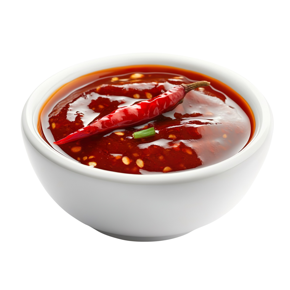 Bowl of chilli sauce isolated on transparent background png