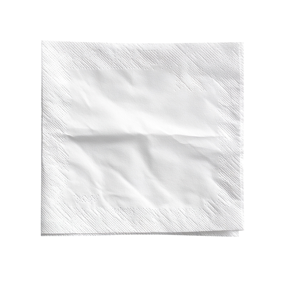 Blank paper napkin isolated on transparent background png