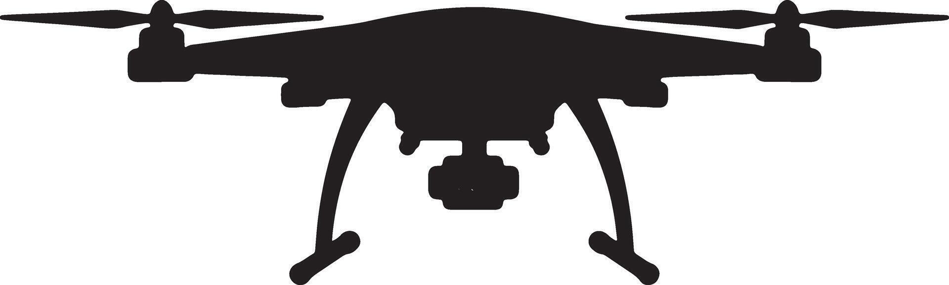 Powerful Black Drone Silhouette, Hovering in Mid-Air, Mysterious and Sleek Design, Ready for Flight, Technological Advancement vector