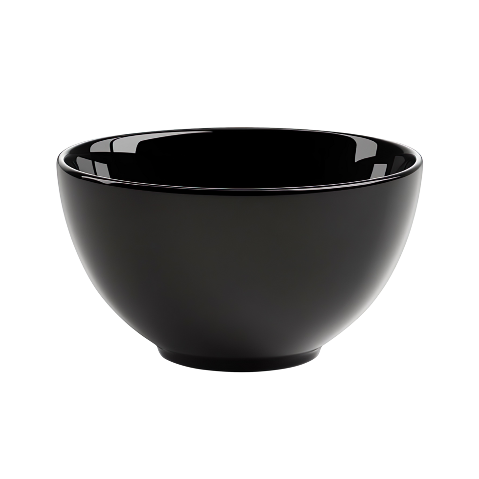 Empty black bowl isolated on transparent background png