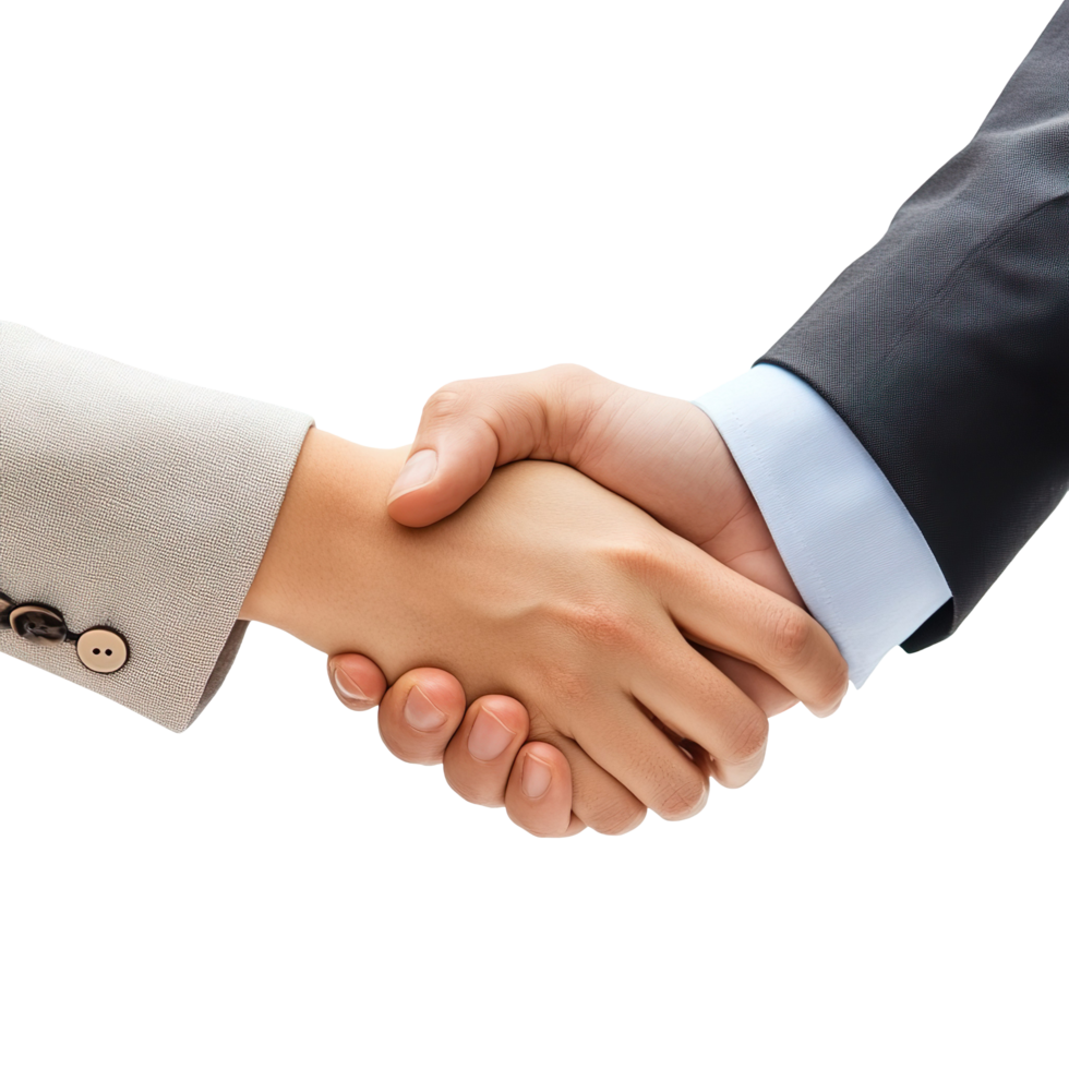 Business people shaking hands isolated on a transparent background png