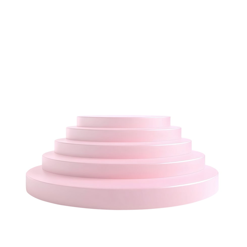 Empty pink podium for product display isolated on transparent background png