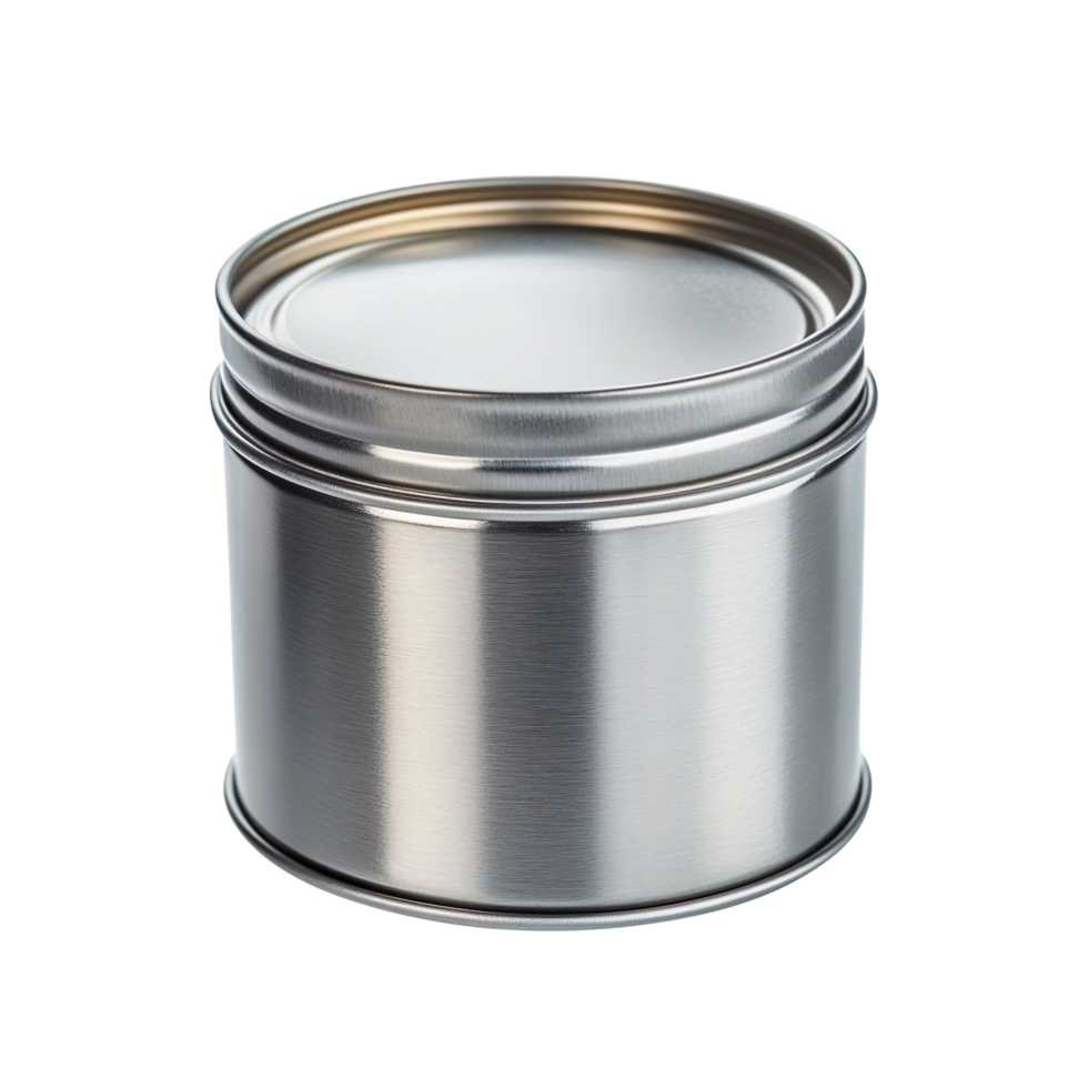 Empty tin can isolated on transparent background png